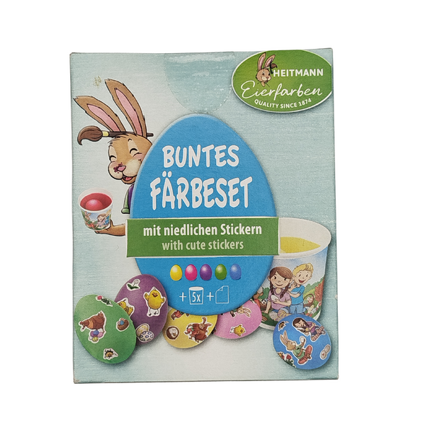 Ostereierfarben  Buntes Färbeset mit Stickern