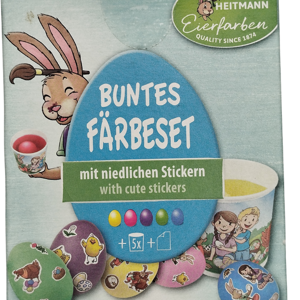 Ostereierfarben  Buntes Färbeset mit Stickern